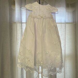 Bonnie Jean White Embroidered Kids Dress